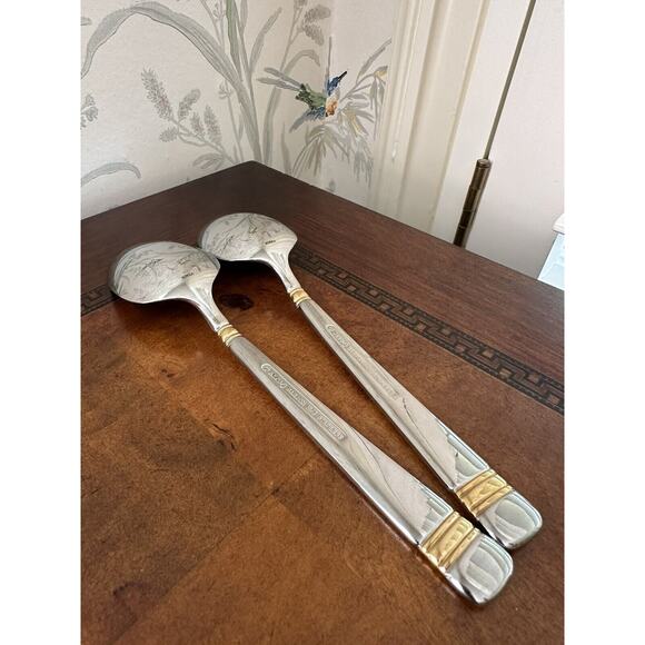Reed & Barton GOLDEN LONGWOOD Stainless Glossy Silverware Dinner Spoons - Picture 5 of 6